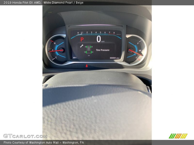 White Diamond Pearl / Beige 2019 Honda Pilot EX AWD