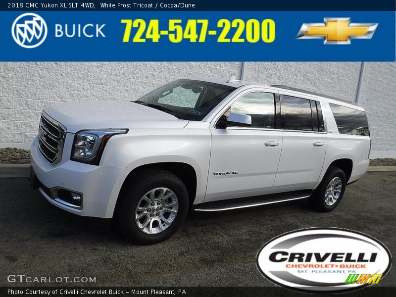 White Frost Tricoat / Cocoa/Dune 2018 GMC Yukon XL SLT 4WD