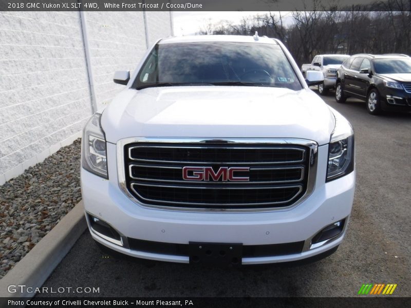 White Frost Tricoat / Cocoa/Dune 2018 GMC Yukon XL SLT 4WD