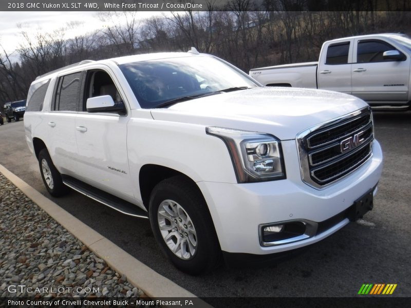 White Frost Tricoat / Cocoa/Dune 2018 GMC Yukon XL SLT 4WD