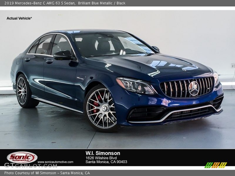 Brilliant Blue Metallic / Black 2019 Mercedes-Benz C AMG 63 S Sedan