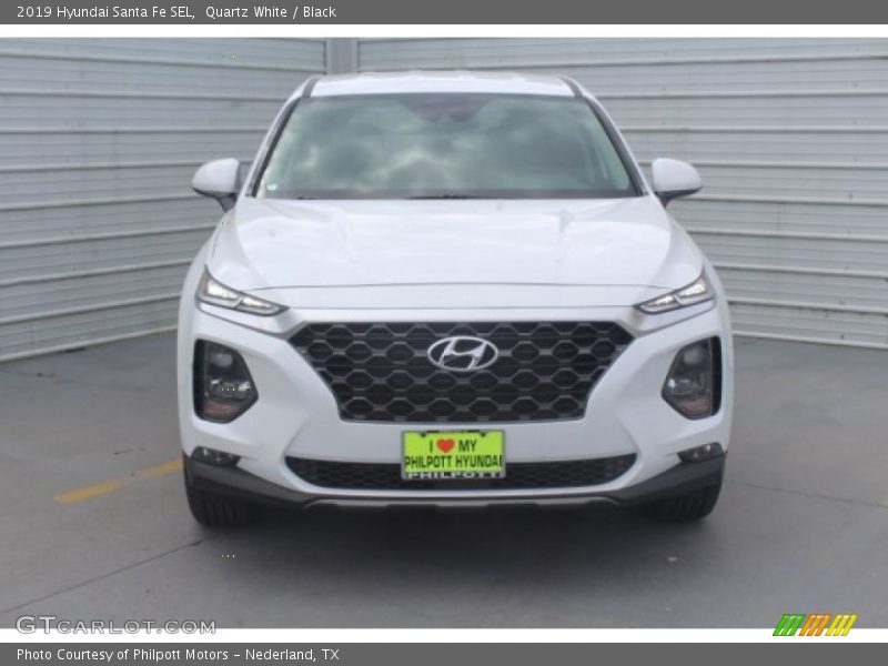 Quartz White / Black 2019 Hyundai Santa Fe SEL