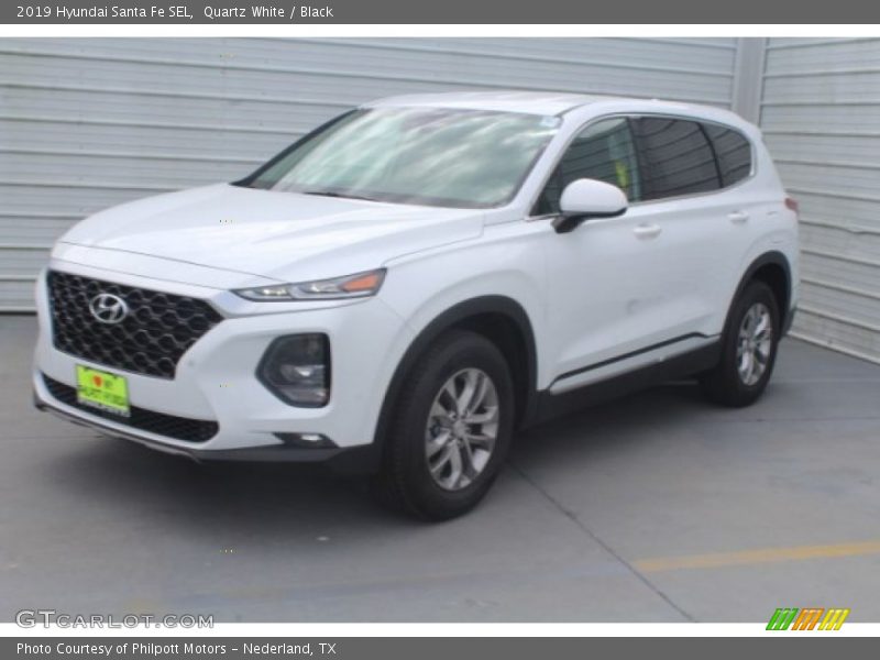Quartz White / Black 2019 Hyundai Santa Fe SEL