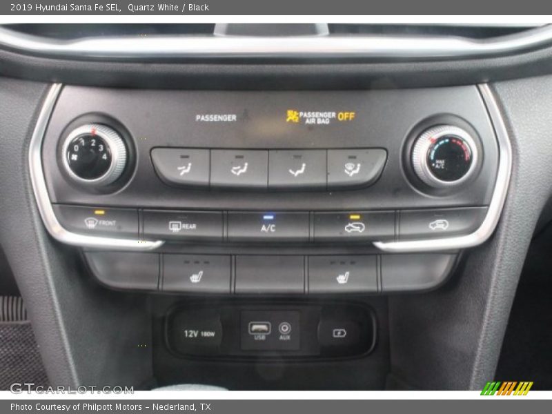 Quartz White / Black 2019 Hyundai Santa Fe SEL