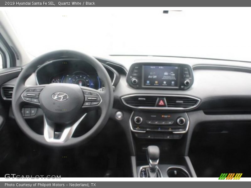 Quartz White / Black 2019 Hyundai Santa Fe SEL