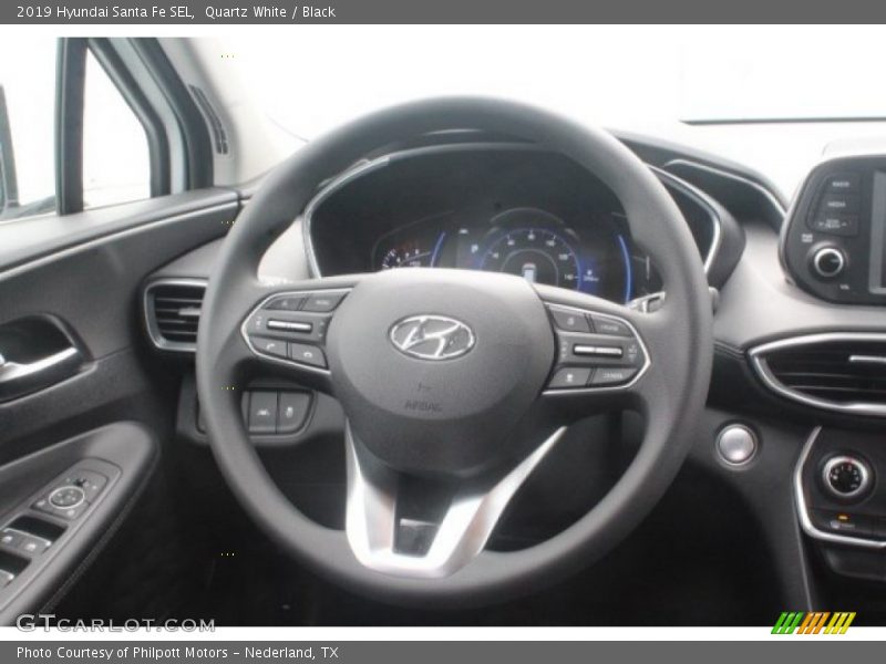 Quartz White / Black 2019 Hyundai Santa Fe SEL