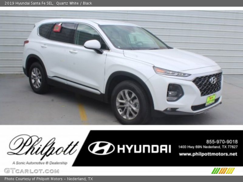 Quartz White / Black 2019 Hyundai Santa Fe SEL