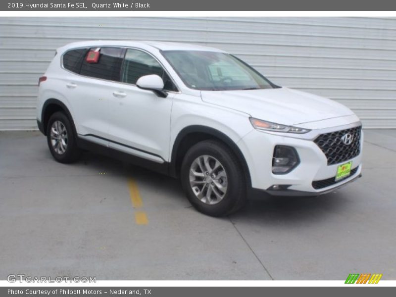 Quartz White / Black 2019 Hyundai Santa Fe SEL