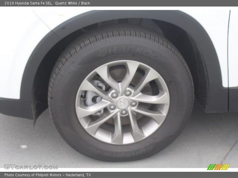 Quartz White / Black 2019 Hyundai Santa Fe SEL