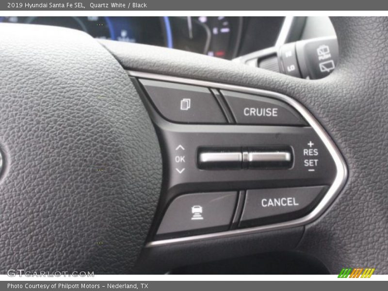 Quartz White / Black 2019 Hyundai Santa Fe SEL