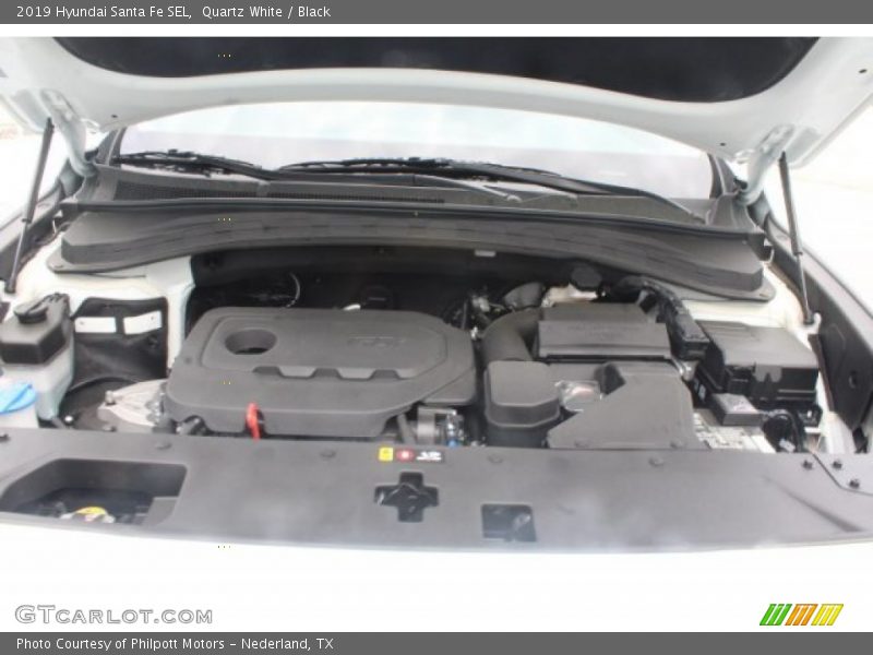 Quartz White / Black 2019 Hyundai Santa Fe SEL