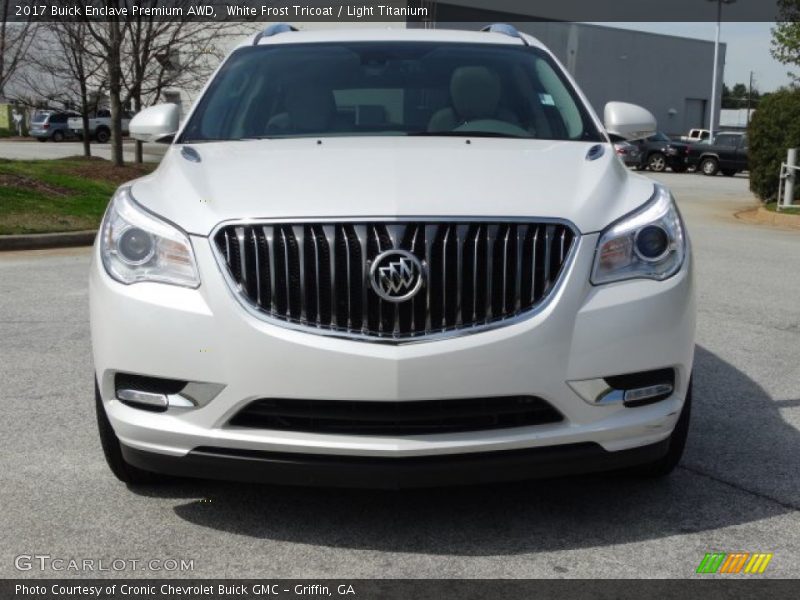 White Frost Tricoat / Light Titanium 2017 Buick Enclave Premium AWD