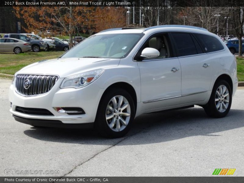 White Frost Tricoat / Light Titanium 2017 Buick Enclave Premium AWD