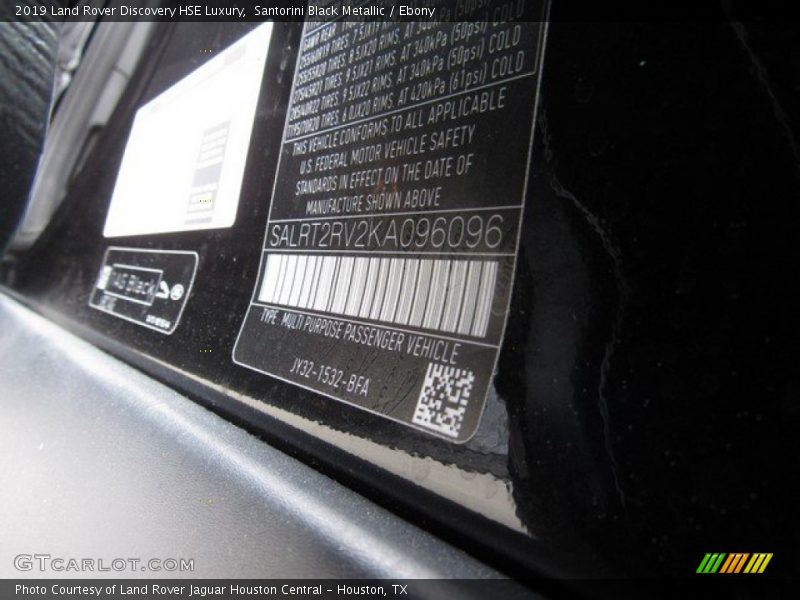 Santorini Black Metallic / Ebony 2019 Land Rover Discovery HSE Luxury