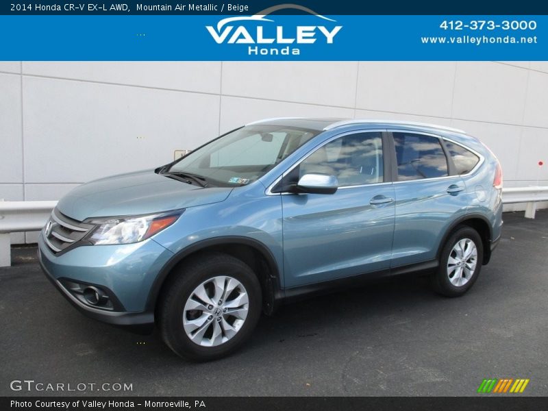 Mountain Air Metallic / Beige 2014 Honda CR-V EX-L AWD