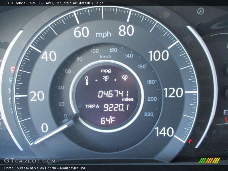 Mountain Air Metallic / Beige 2014 Honda CR-V EX-L AWD