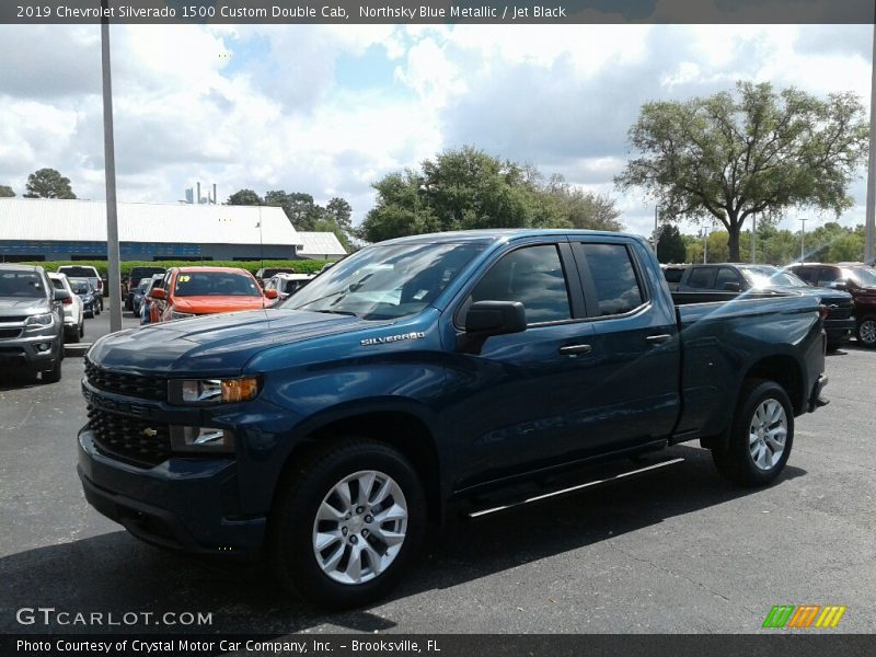 Northsky Blue Metallic / Jet Black 2019 Chevrolet Silverado 1500 Custom Double Cab