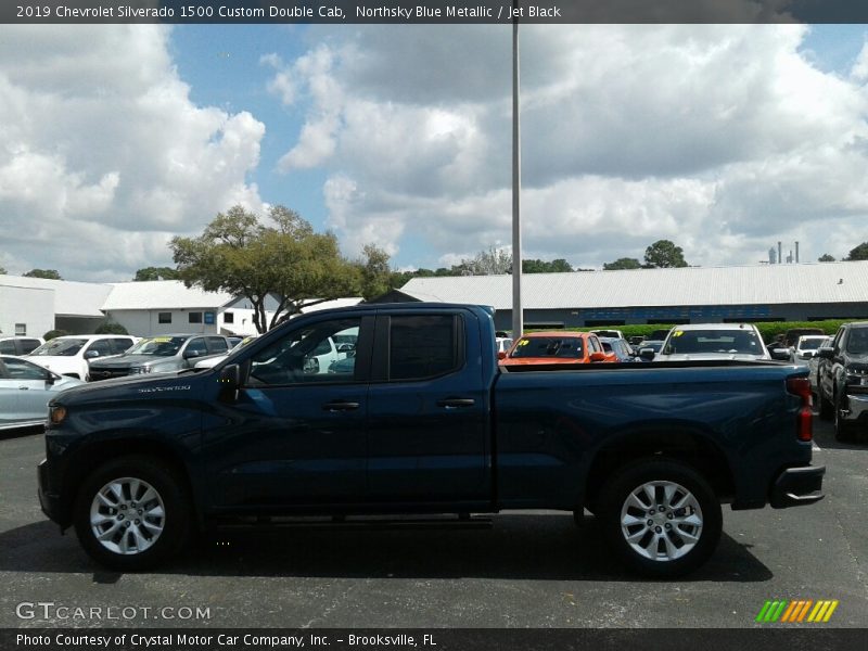 Northsky Blue Metallic / Jet Black 2019 Chevrolet Silverado 1500 Custom Double Cab