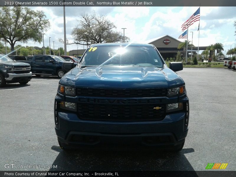 Northsky Blue Metallic / Jet Black 2019 Chevrolet Silverado 1500 Custom Double Cab