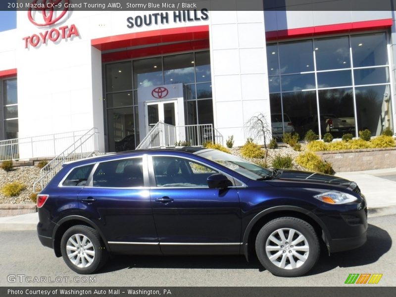 Stormy Blue Mica / Black 2010 Mazda CX-9 Grand Touring AWD