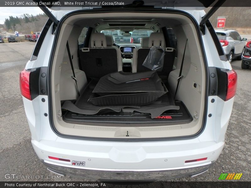 White Frost Tricoat / Cocoa/Shale 2019 GMC Acadia Denali AWD