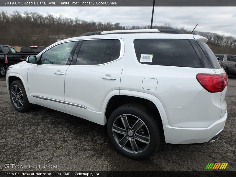 White Frost Tricoat / Cocoa/Shale 2019 GMC Acadia Denali AWD