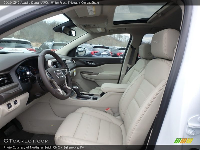 White Frost Tricoat / Cocoa/Shale 2019 GMC Acadia Denali AWD