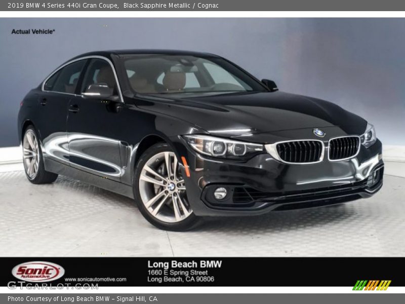 Black Sapphire Metallic / Cognac 2019 BMW 4 Series 440i Gran Coupe