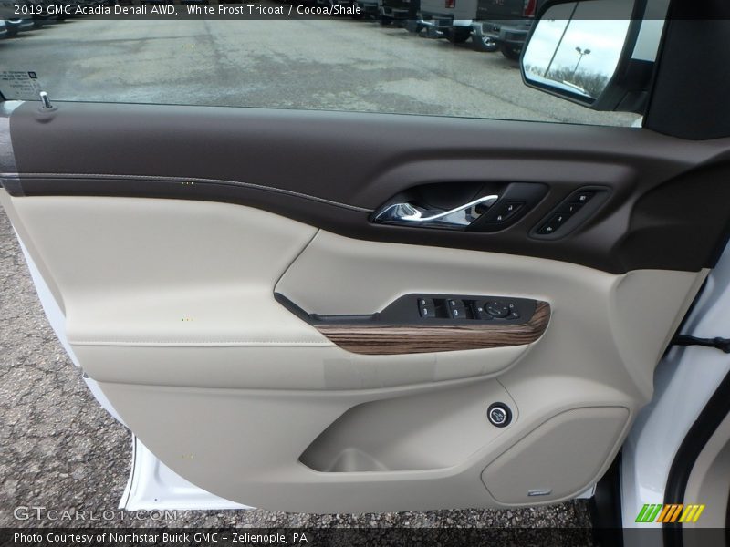 White Frost Tricoat / Cocoa/Shale 2019 GMC Acadia Denali AWD