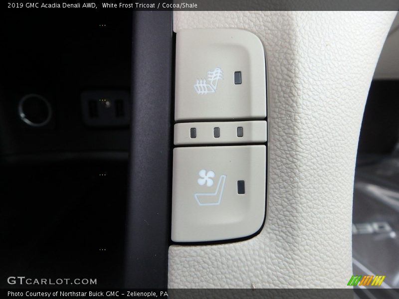 White Frost Tricoat / Cocoa/Shale 2019 GMC Acadia Denali AWD