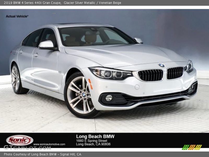 Glacier Silver Metallic / Venetian Beige 2019 BMW 4 Series 440i Gran Coupe