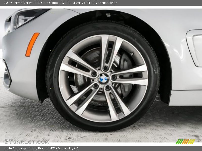 Glacier Silver Metallic / Venetian Beige 2019 BMW 4 Series 440i Gran Coupe