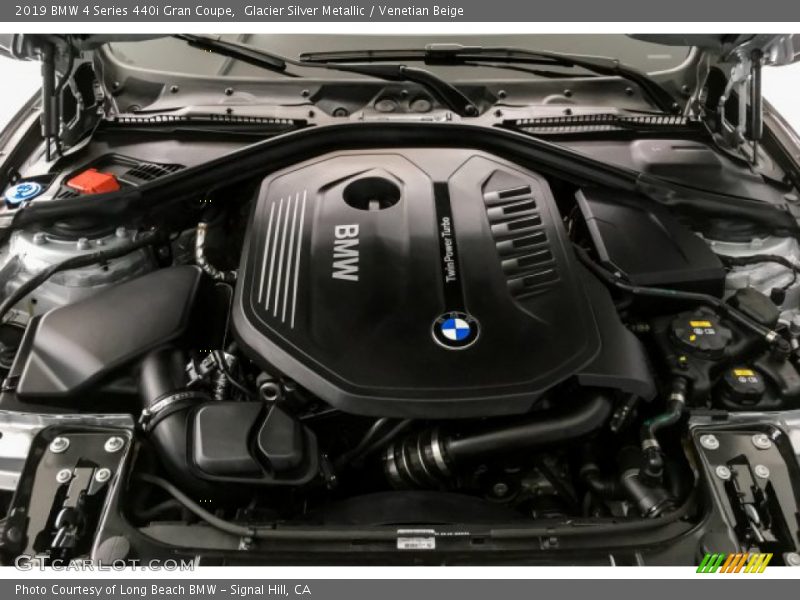 Glacier Silver Metallic / Venetian Beige 2019 BMW 4 Series 440i Gran Coupe