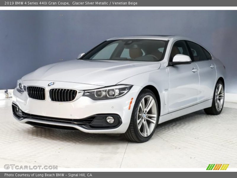 Glacier Silver Metallic / Venetian Beige 2019 BMW 4 Series 440i Gran Coupe