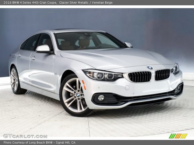 Glacier Silver Metallic / Venetian Beige 2019 BMW 4 Series 440i Gran Coupe