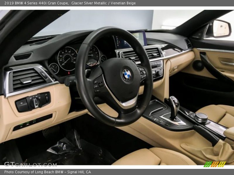Glacier Silver Metallic / Venetian Beige 2019 BMW 4 Series 440i Gran Coupe