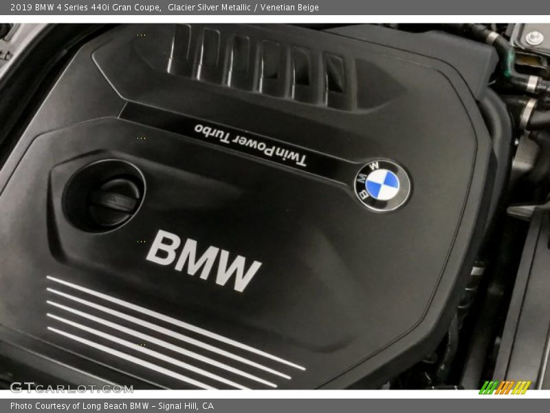 Glacier Silver Metallic / Venetian Beige 2019 BMW 4 Series 440i Gran Coupe