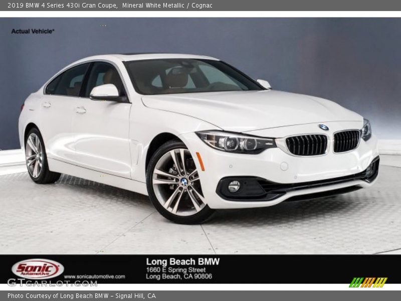 Mineral White Metallic / Cognac 2019 BMW 4 Series 430i Gran Coupe