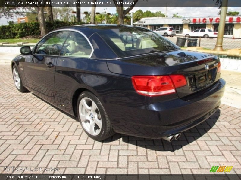 Monaco Blue Metallic / Cream Beige 2010 BMW 3 Series 328i Convertible