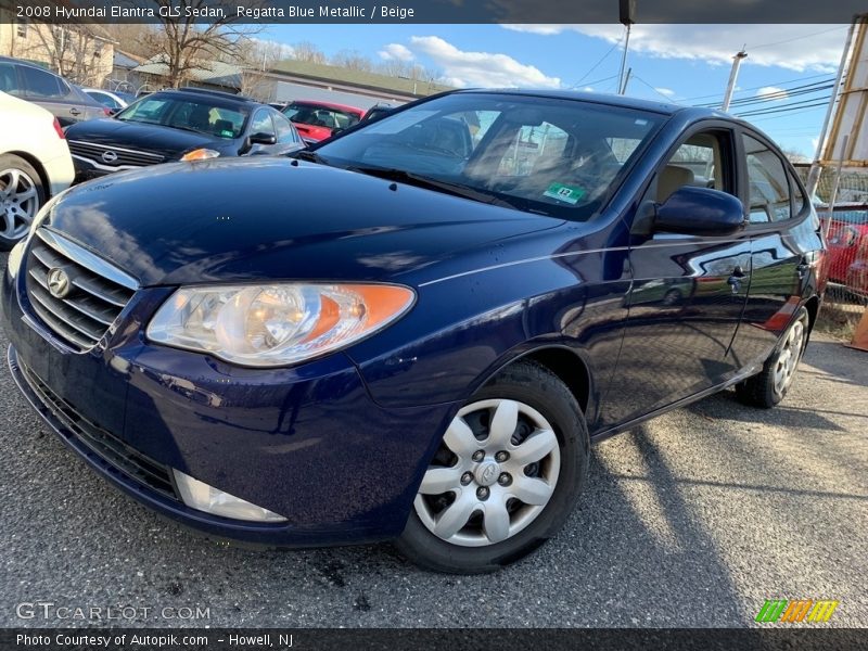 Regatta Blue Metallic / Beige 2008 Hyundai Elantra GLS Sedan