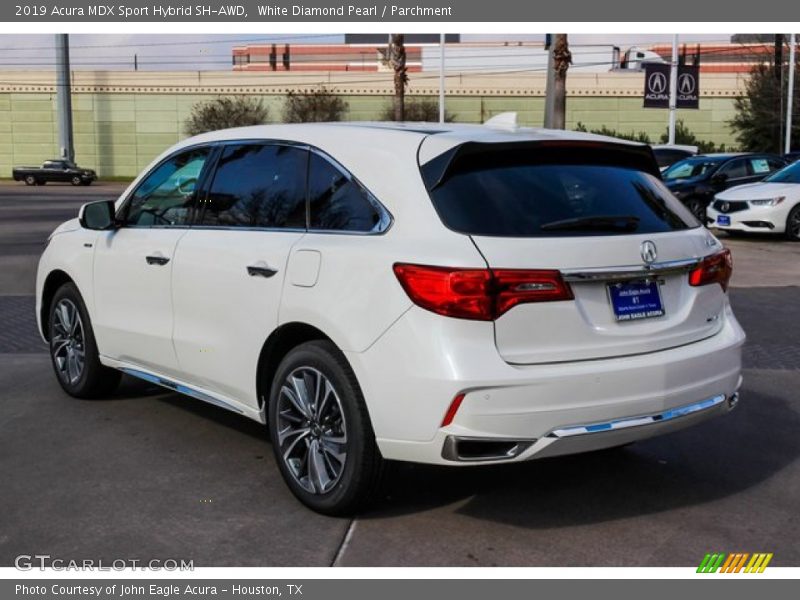 White Diamond Pearl / Parchment 2019 Acura MDX Sport Hybrid SH-AWD