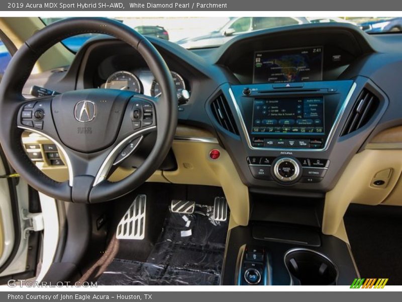 White Diamond Pearl / Parchment 2019 Acura MDX Sport Hybrid SH-AWD