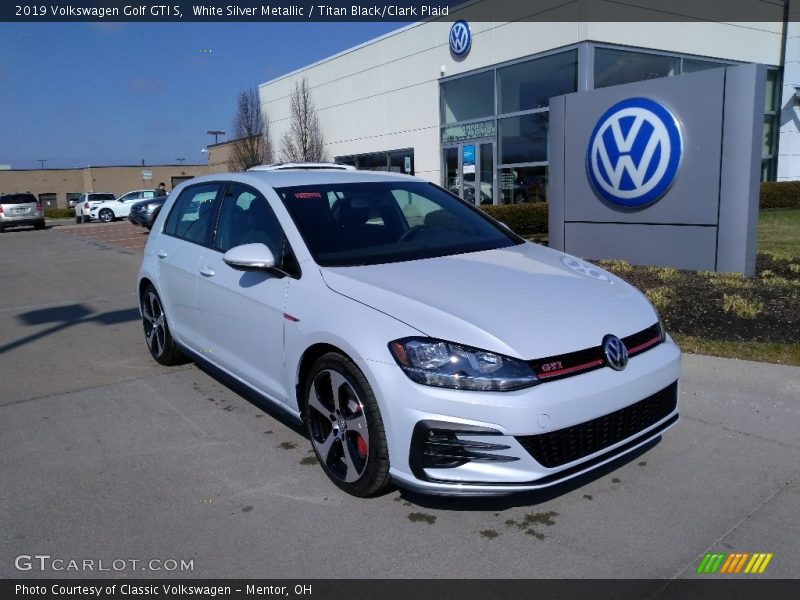 White Silver Metallic / Titan Black/Clark Plaid 2019 Volkswagen Golf GTI S