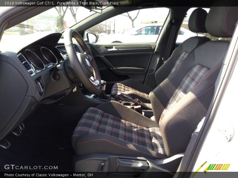 Pure White / Titan Black/Clark Plaid 2019 Volkswagen Golf GTI S