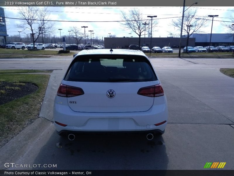 Pure White / Titan Black/Clark Plaid 2019 Volkswagen Golf GTI S
