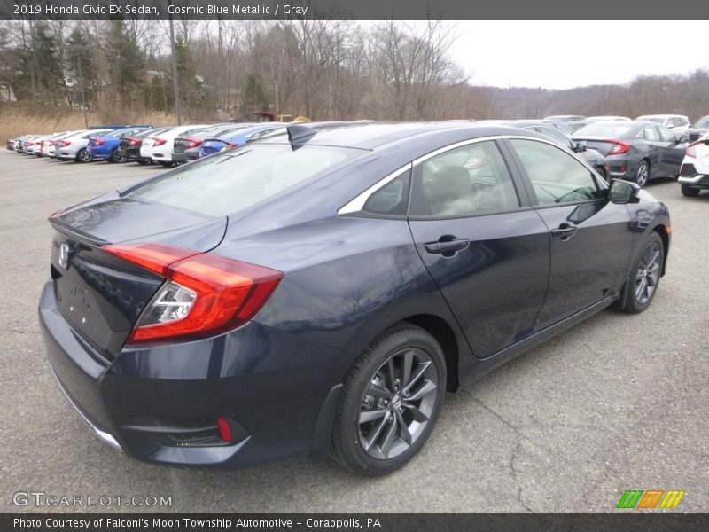 Cosmic Blue Metallic / Gray 2019 Honda Civic EX Sedan