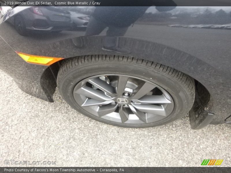Cosmic Blue Metallic / Gray 2019 Honda Civic EX Sedan