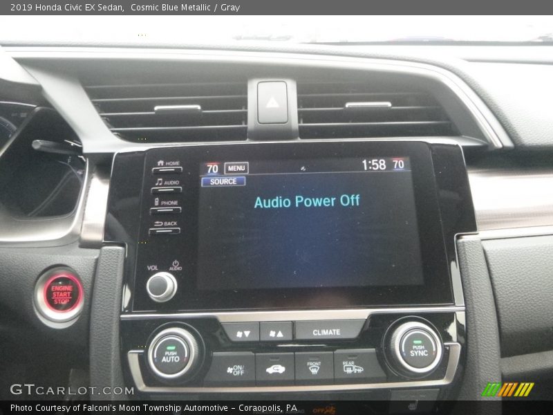 Cosmic Blue Metallic / Gray 2019 Honda Civic EX Sedan
