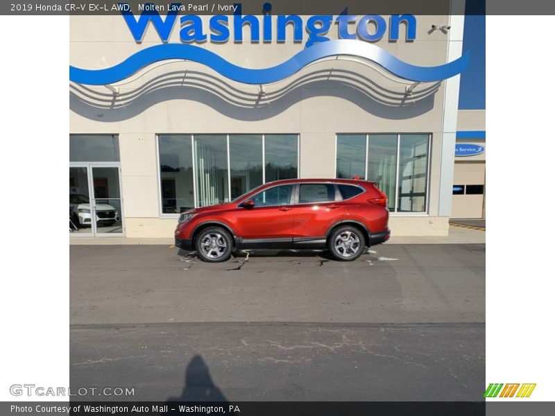 Molten Lava Pearl / Ivory 2019 Honda CR-V EX-L AWD