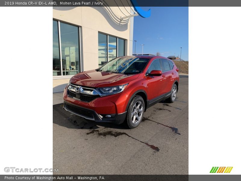 Molten Lava Pearl / Ivory 2019 Honda CR-V EX-L AWD